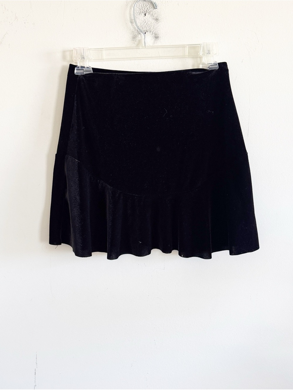 Urban outfitters ecote whimsigoth black velvet ruffled hem mini skirt size small - Picture 5 of 7